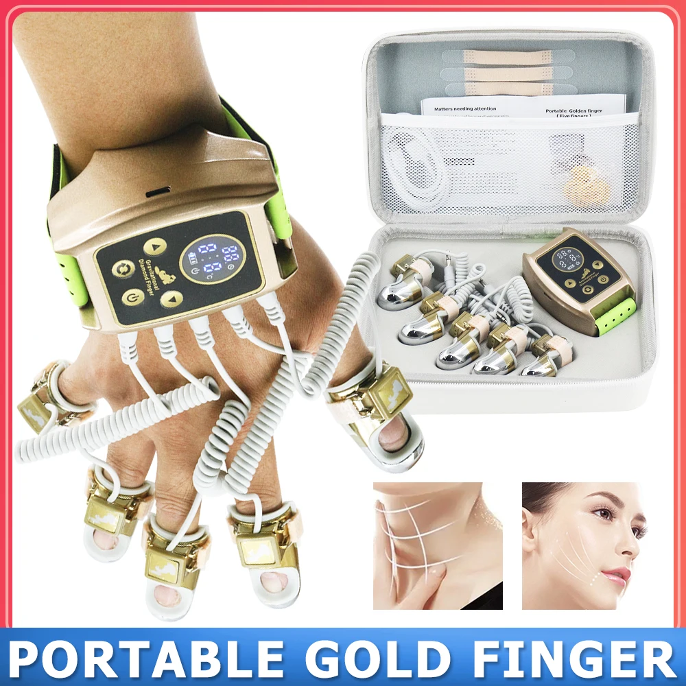 Gravitational Microcurrent Golden Finger EMS Beauty Machine Face Lifting body massager New Diamond Finger