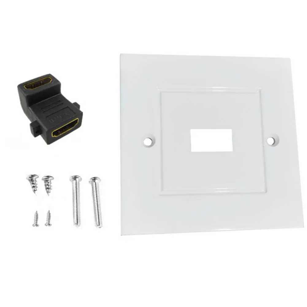 ABS Plastic Wall Socket Panel Single Port Faceplate for 4K For HDTV Signal Integrity Gold Plated Connector Easy Installation