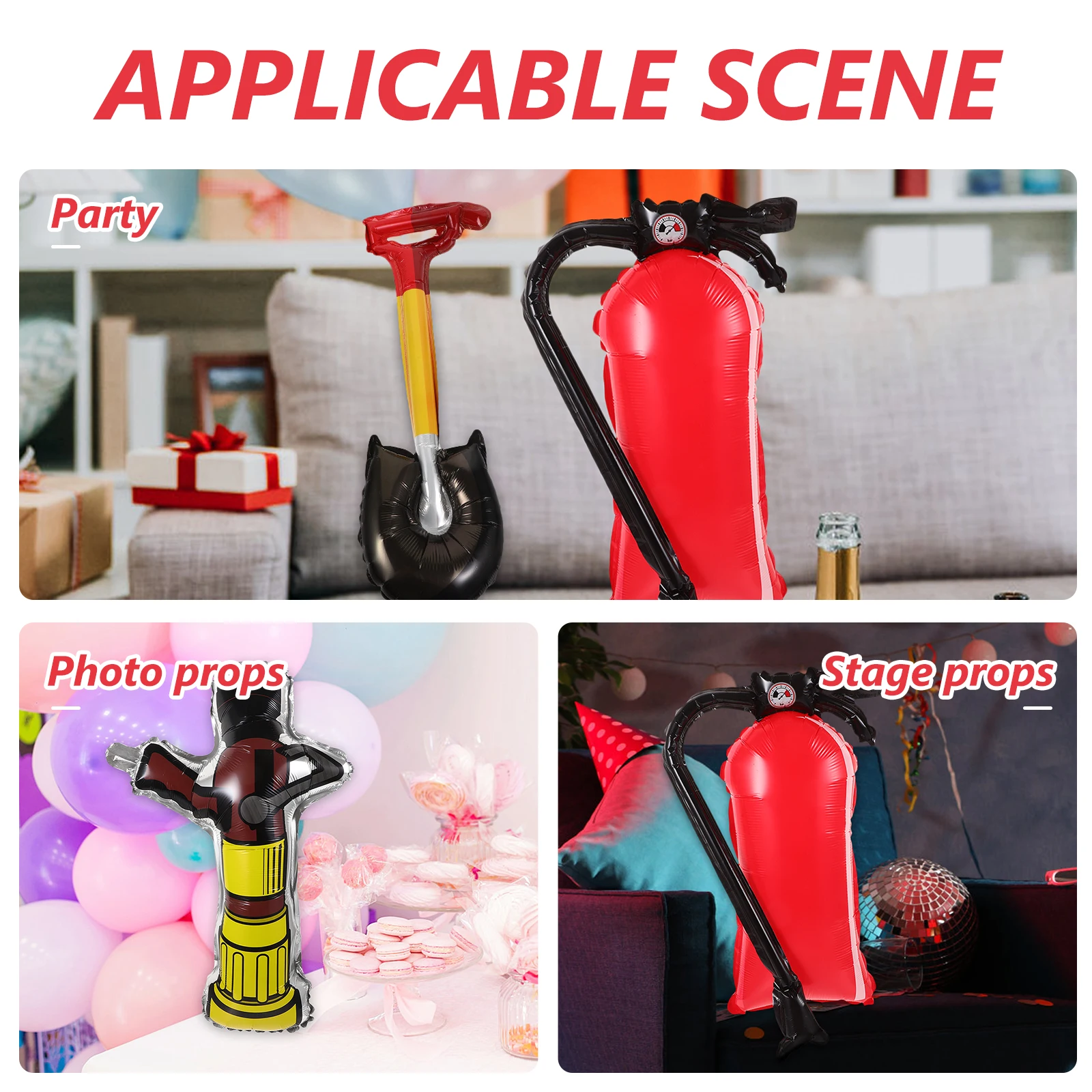 

1 set Extinguisher Shaped Balloons Aluminum Foil Firefighter Theme Party Supplies Inflatable Firefighting for Birthday