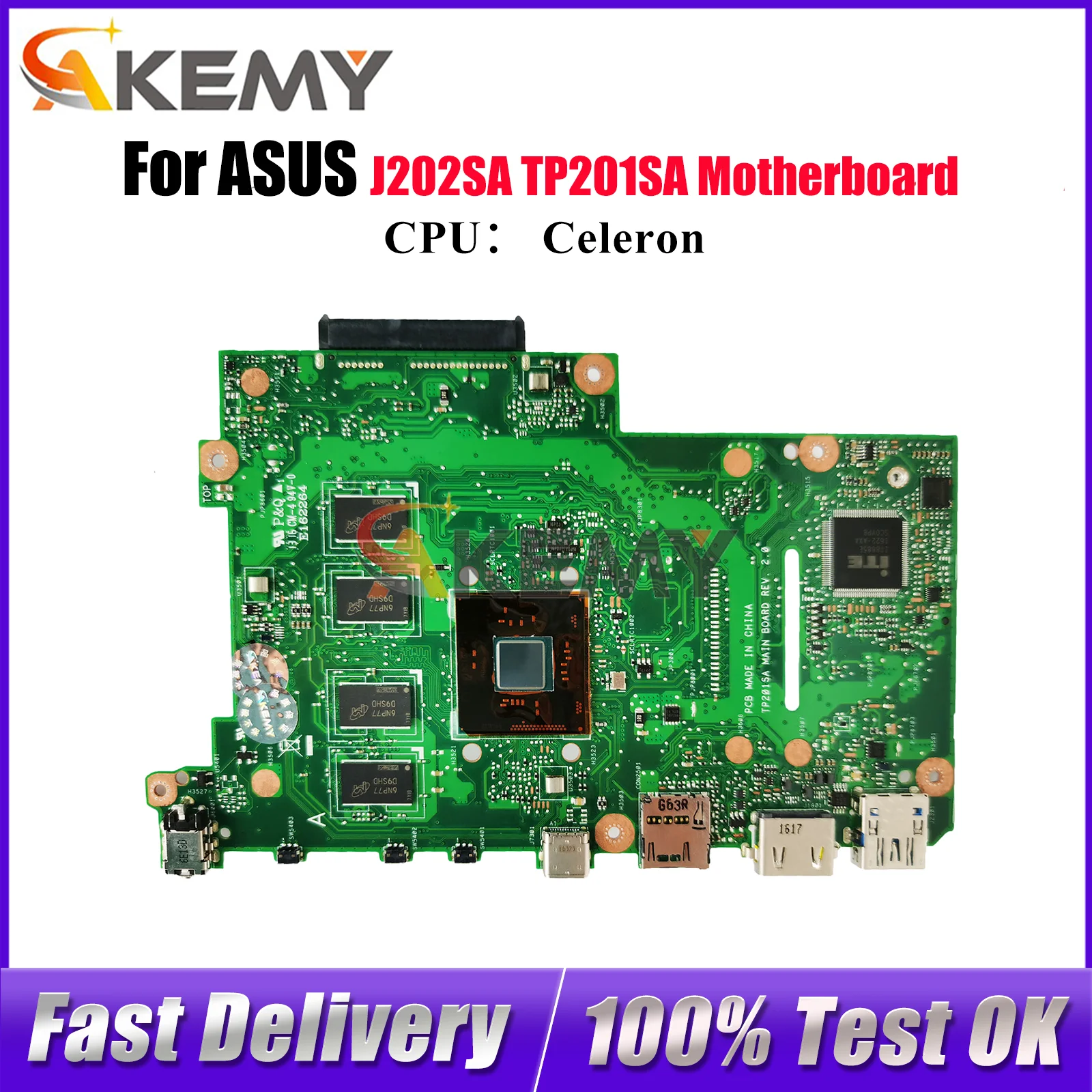 

TP201SA Материнская плата для ноутбука ASUS VivoBook Flip TP201S TP201SA J202SA Материнская плата для ноутбука с процессором Celeron 100% тесты OK stk