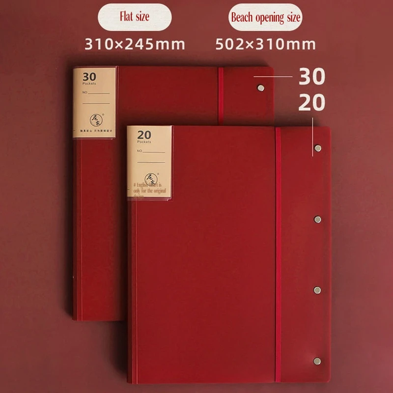 A3 Insert File Folders Big 20/30/40pages Display Books Transparent Document Storage Bags For Office Student Back To School Gifts