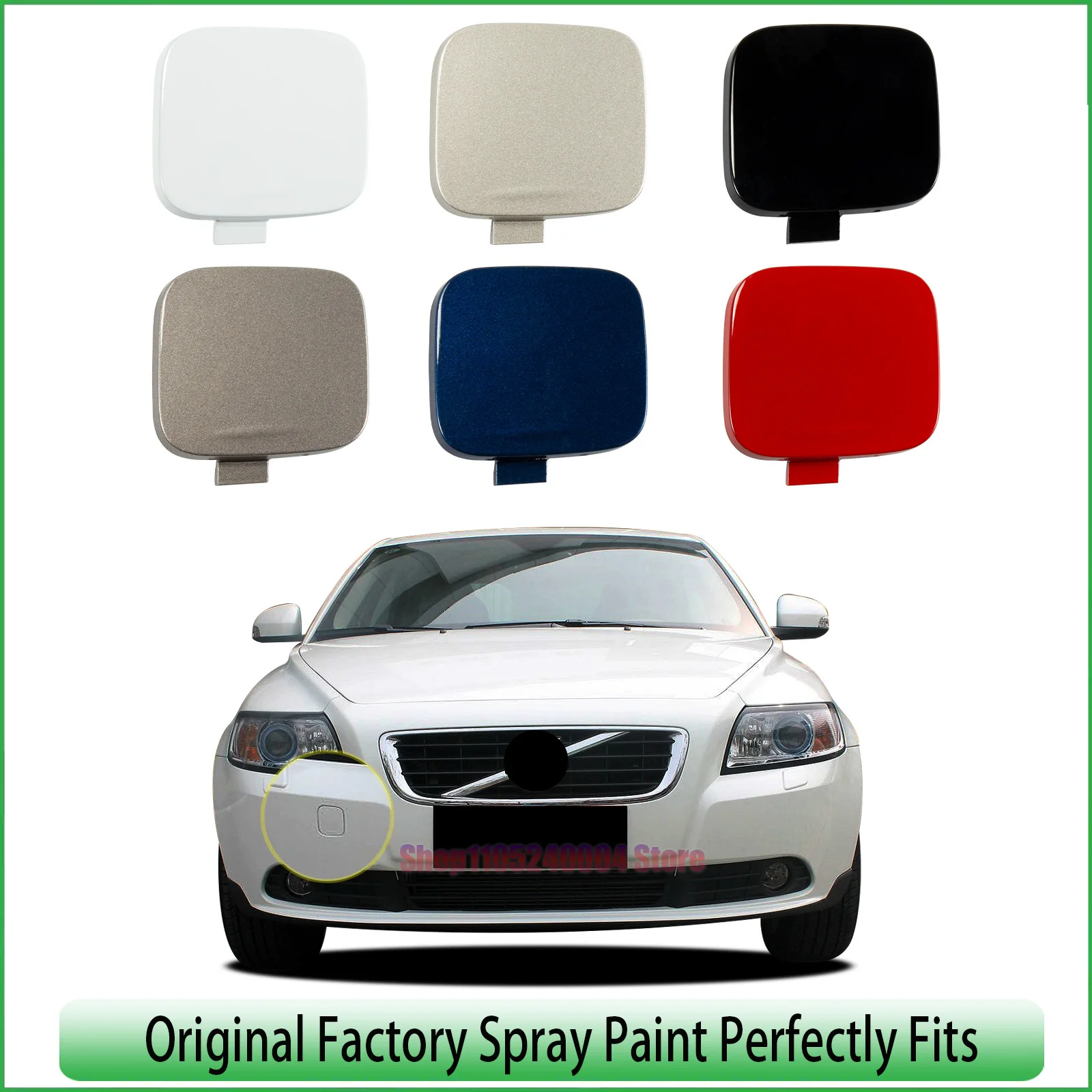 For Volvo S40 2008 2009 2010 2011 2012 Front Bumper Tow Hook Cover Right Passenger Side Parts 39886277 30744906