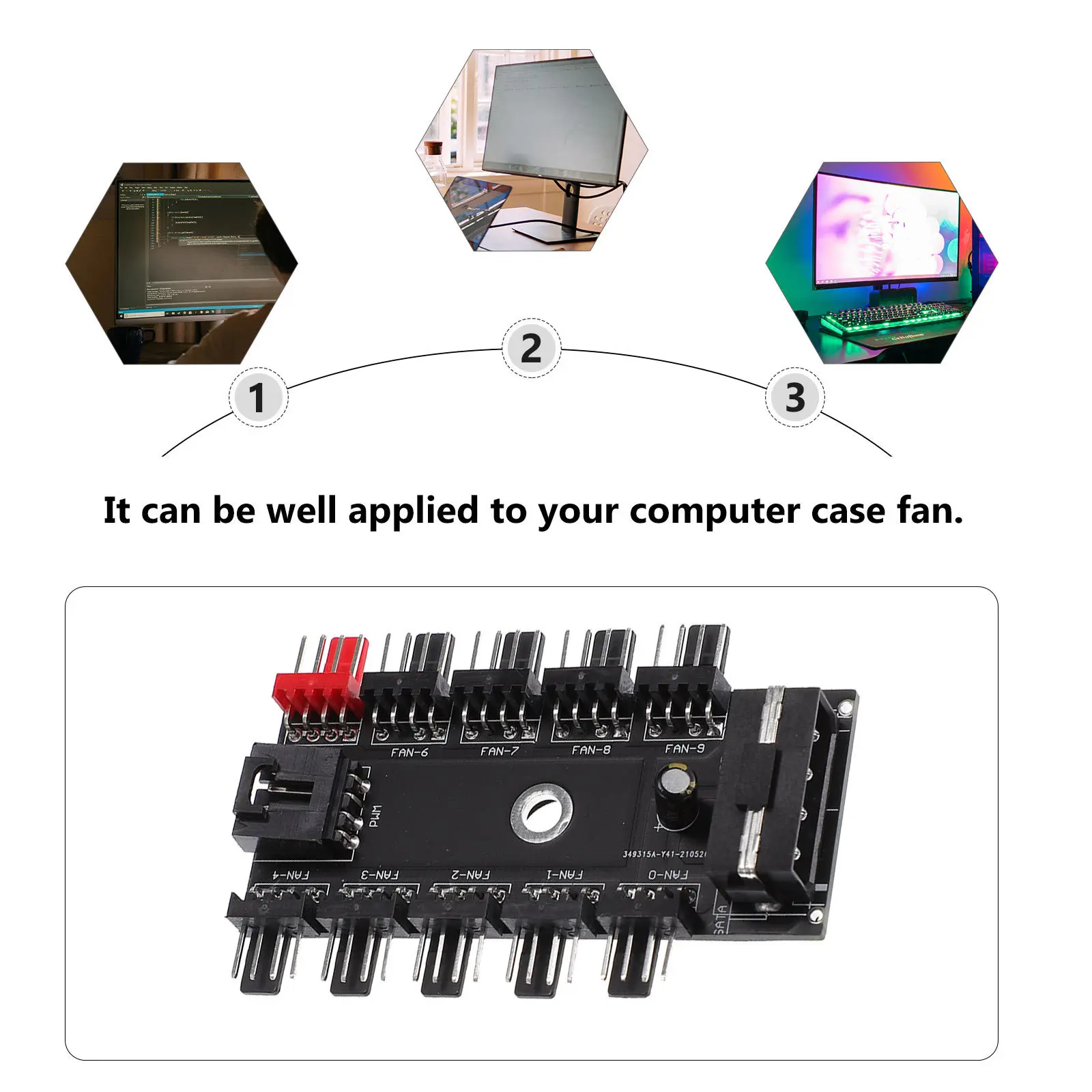 

1Pcs Computer Cooling Fan Hub Splitter for Pc Case Desktop Extension Adapter High-Quality Build Easy to Install Convenient Use