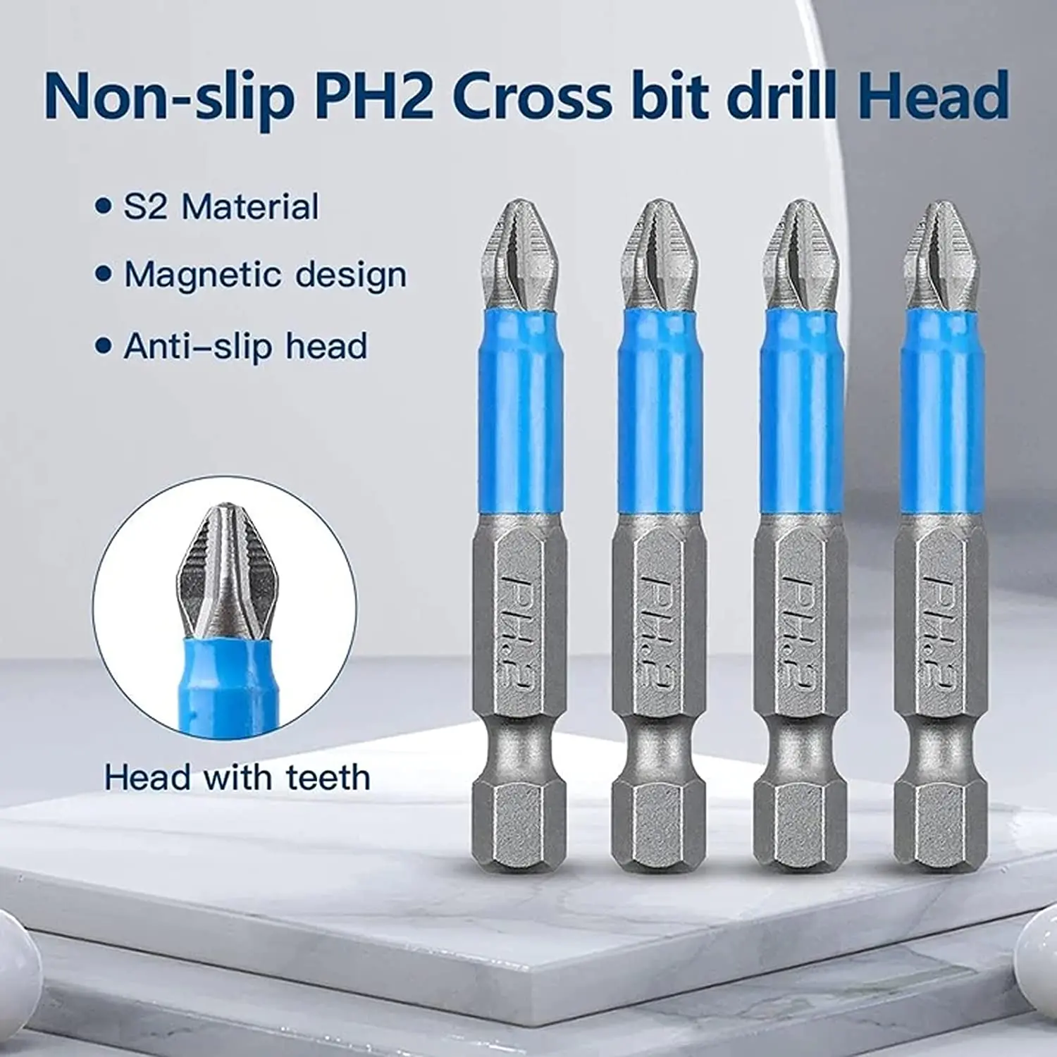 12pcs Magnetic Screwdriver Bit Set Anti Slip Non Cross Phillip Electric Drill Driver Head Kit Impact Batch Power Hand Tool PH PZ