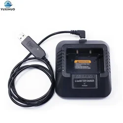 CH-5 USB Desktop Battery Charger For Baofeng UV-5R UV-5RE UV-5RA UV-F8 Series TYT TH-F8 CB Radio Walkie Talkie Accessories