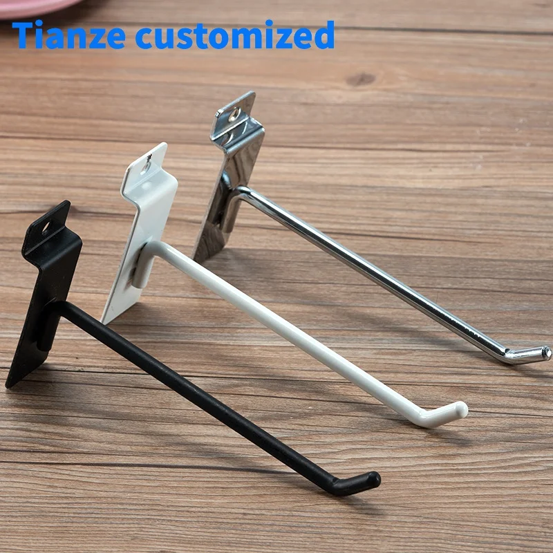 （customized）Cheap price metal hook silver hook retail shop slatwall hook hanger