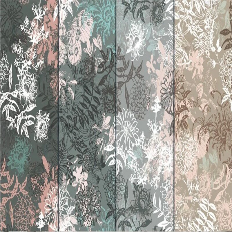 MU8927 American country-style retro plant and floral seamless wallpaper pattern living room theme TV background wall