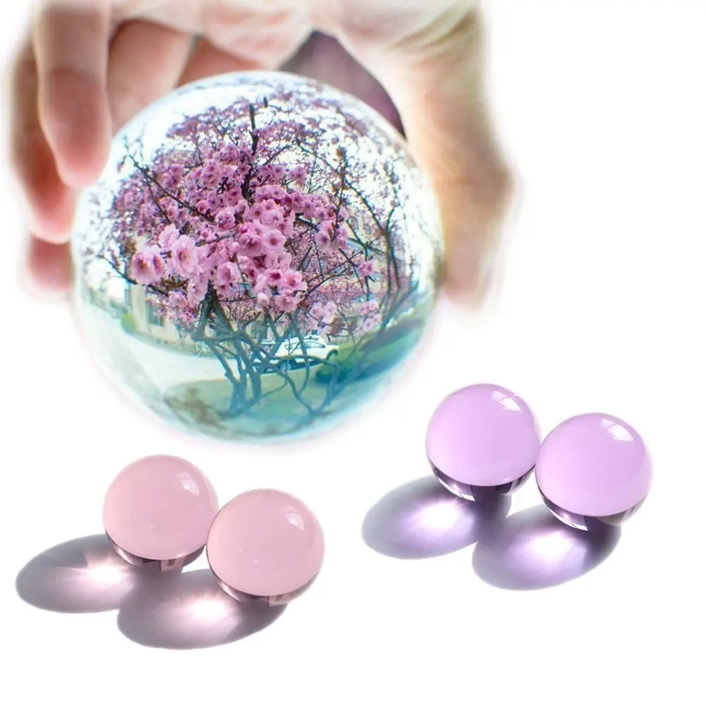 Home Decor Sphere Clear/Pink/Purple Crystal Ball Quartz Stone Glass Healing Gemstone