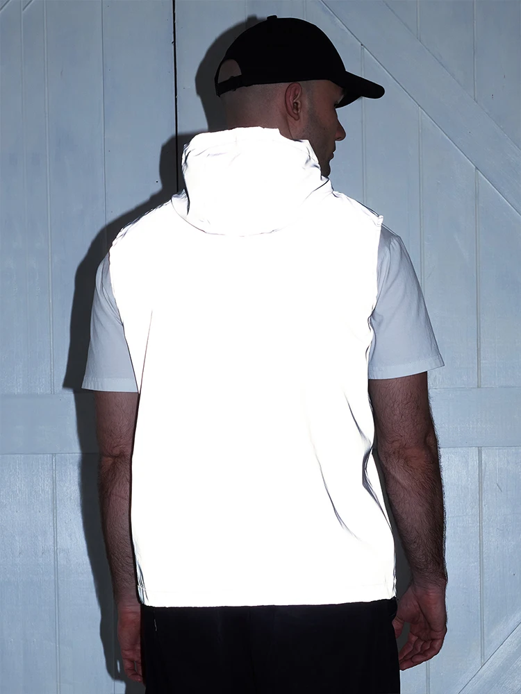 ليلة سترة عاكسة الرجال الربيع الصيف رقيقة مقنعين موضة عادية في الهواء الطلق تشغيل الرقص الهيب هوب الشارع الشهير متوهجة الملابس