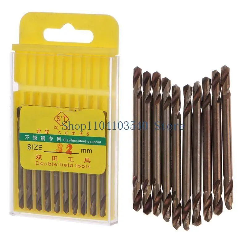 02DC Cobalt Drill Bit Set 10 Pcs M35 Cobalt Drill Bits Dual for Head Drill Bits for Metal 3.2mm Twist Drill Bits Used for Dri