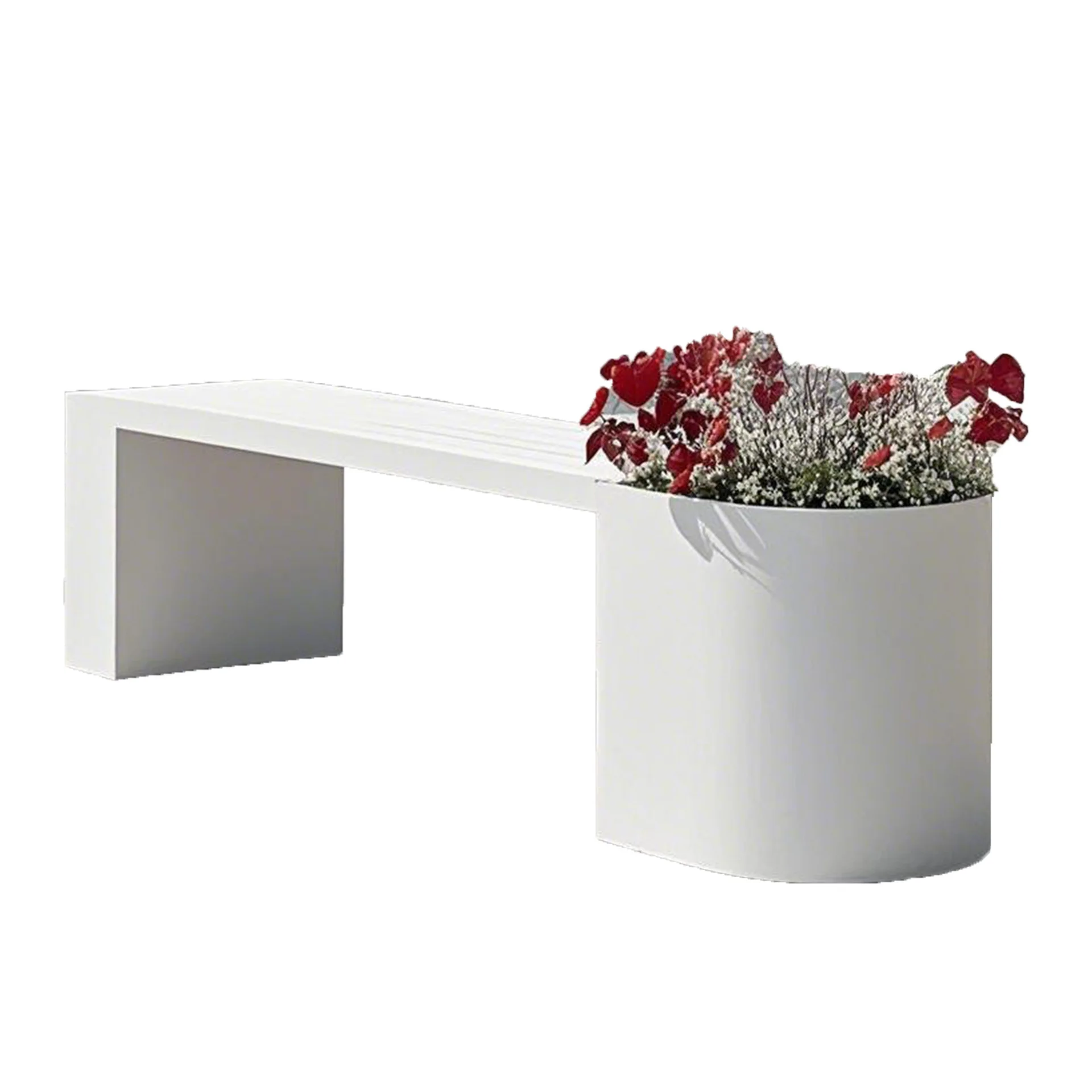#Outdoor stainless steel seat flower box shopping mall flower pool outdoor seat combination flower bed wrought iron planting slo