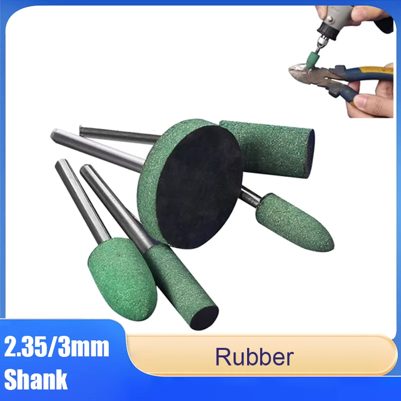 10 قطعة رأس مطحنة المطاط 2.35/3 مللي متر عرقوب لقالب تلميع اليشم تلميع رأس مطحنة ملحقات أداة دوارة كهربائية