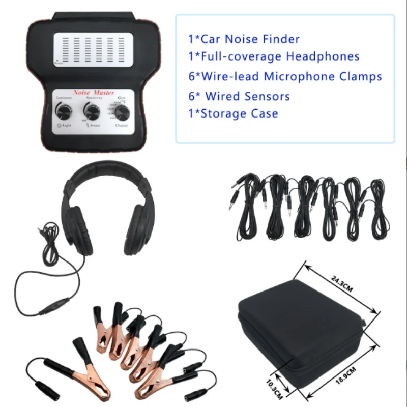 Chassis system ear electronic stethoscope diagnostic kit with earphones six-channel stethoscope abnormal sound tester