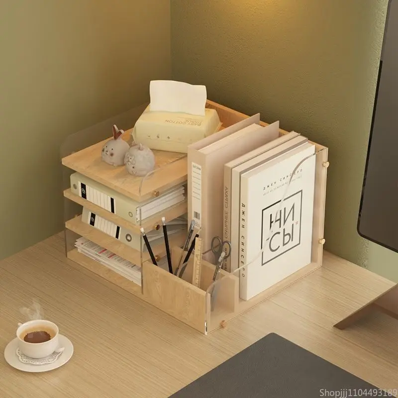 

Desktop Study Organizer - Compartmentalized File & Pen Management System