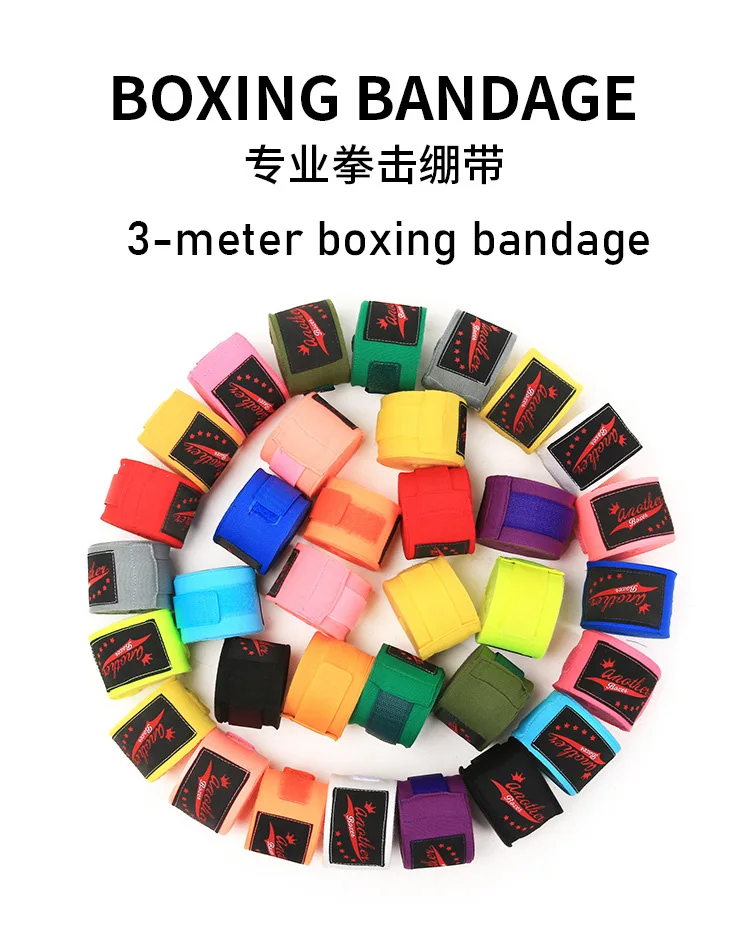 2 Stück 3 m Boxbandagen Sportgurt Sanda Kick Kickboxen MMA Handhandschuhe Gürtel Handgelenkbandagen Muay Thai Training Stulpen Wraps – Detail 1