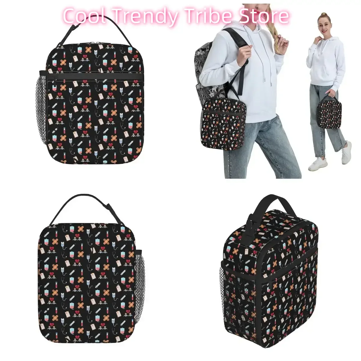 Medical Themed For Doctor Insulated Lunch Bags Leakproof Reusable Thermal Bag Tote Lunch Box Office Picnic Bento Pouch