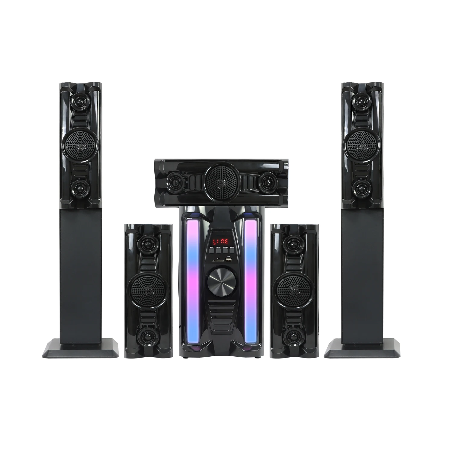 Vofull 5.1 Subwoofer Speaker Surround Sound Home Theater Multimedia Speaker System Karaoke Home Theatre System