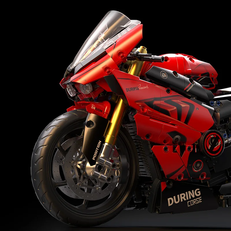 Kit di costruzione per moto V4s in scala 1:5 - Modello grande da 2024 pezzi con espositore, per adulti e collezionisti, giocattoli per bambini, regalo per ragazzi