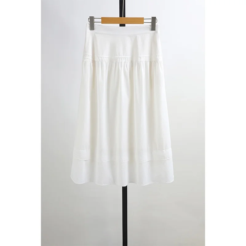 

CC Brand Summer New Women's Skirt Knee-Length A-Line Half-length Casual Breathable Skin-friendly with Inner Folded Hem