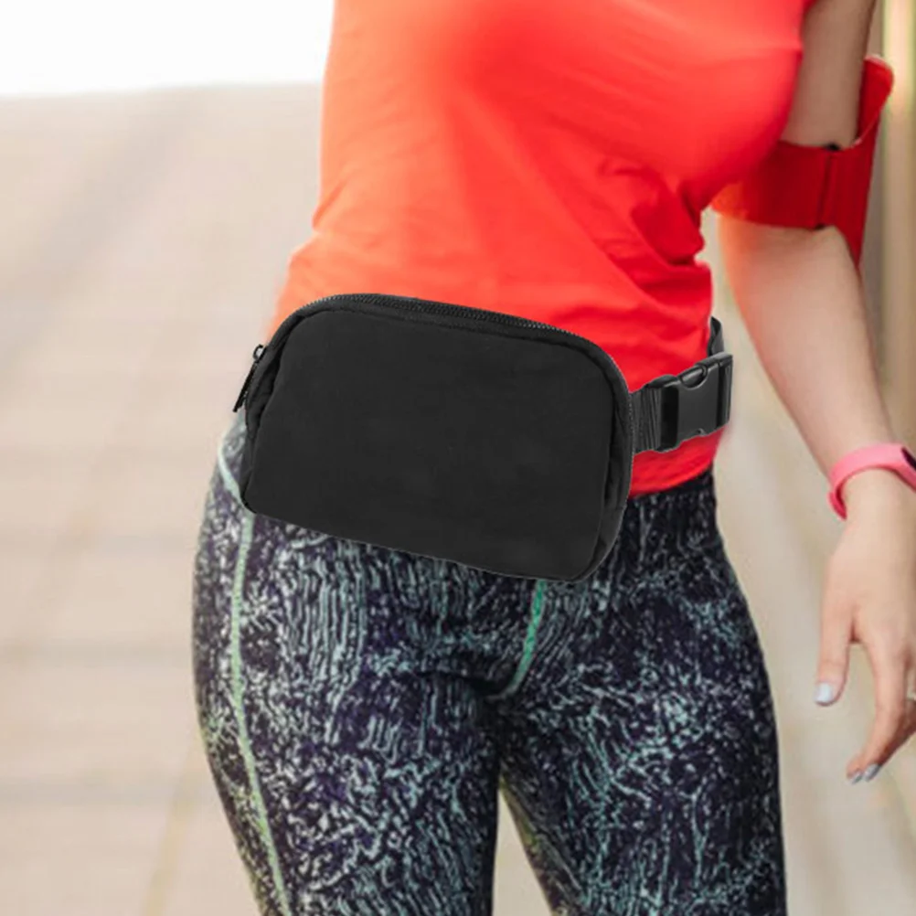 

2 Pcs Mini Fanny Pack Black Adjustable Waist Bag for Men Women Sports Outdoor Travel Storage Phone Key Purse Coin