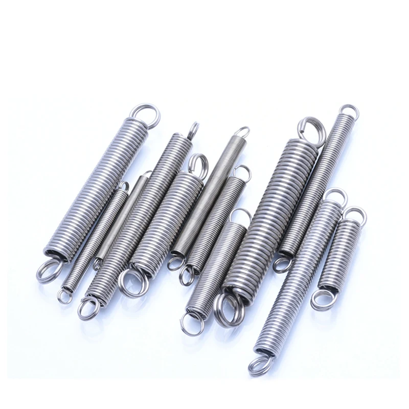2-30pcs 304 Stainless Steel Double Coil L-shaped Tension Spring Steel Wire Diameter 0.6mm Od 5mm Length 20mm-200mm