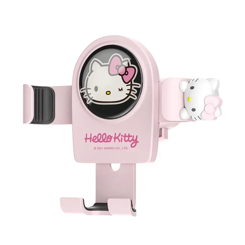 Hello Kitty-Soporte de aromaterapia para teléfono móvil, clip de ventilación de aire, estante de navegación para coche, ventosa, soporte fijo para coche