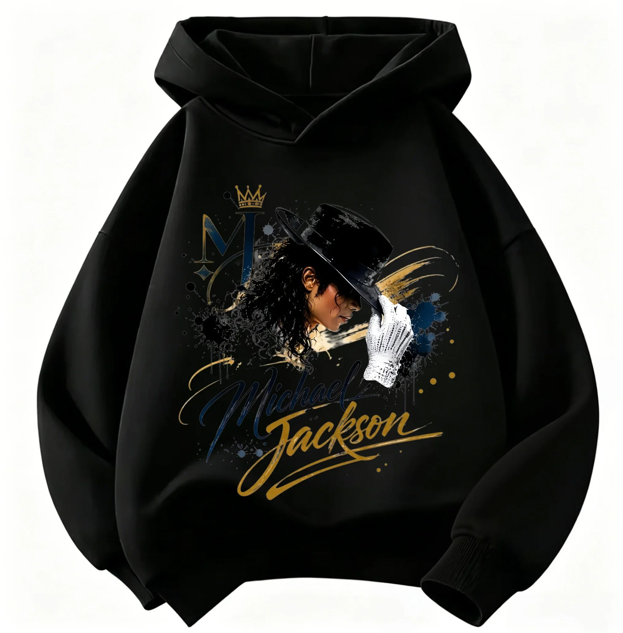 2026 Kids' Michael Jackson Print Hoodie – Warm Autumn/Winter Retro-Style Pop Icon Graphic Sweatshirt for Boys and Girls