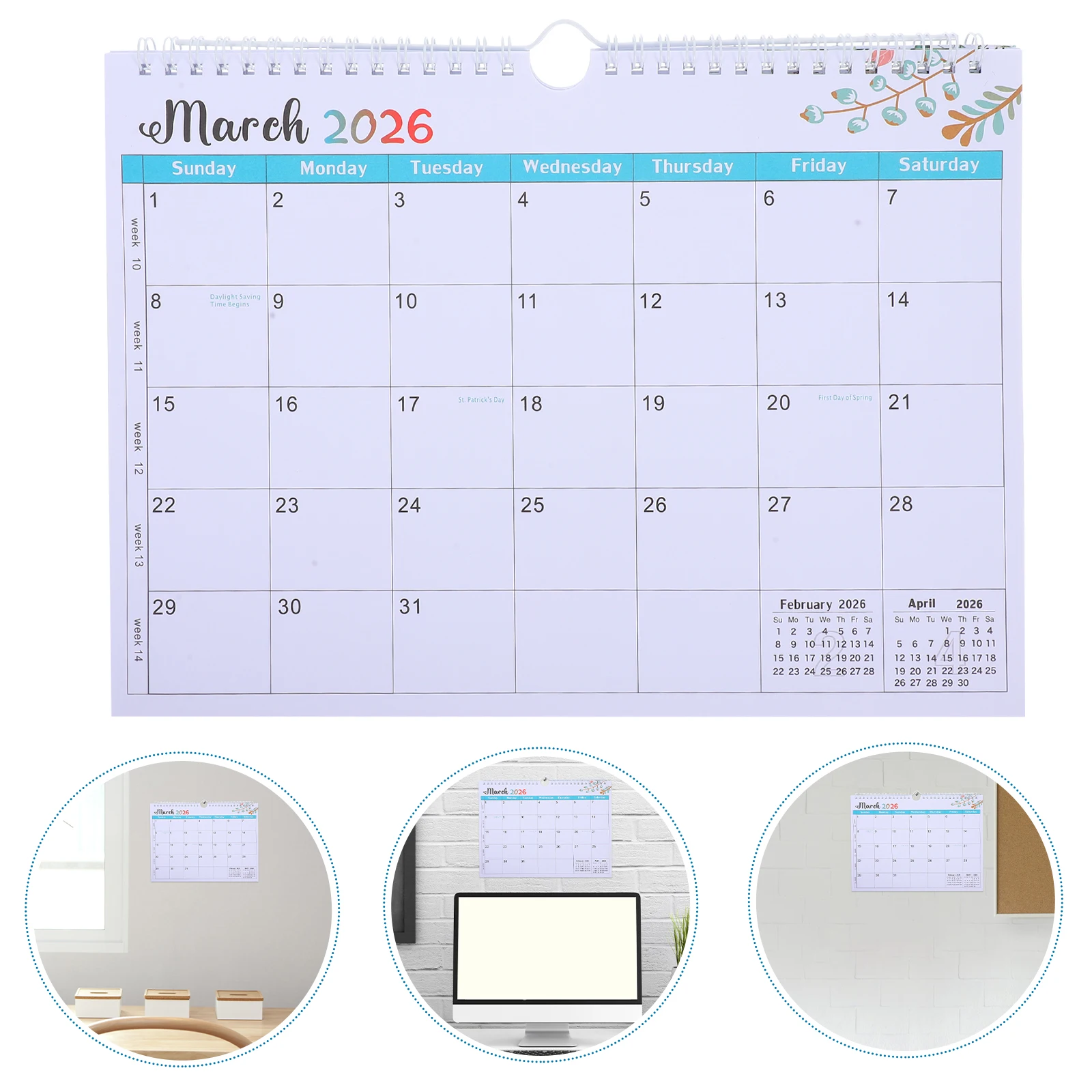 

Wall Hanging 2025-2026 Vertical Display Monthly Planner Twin-Wire Binding Paper International Holidays Home Office Snake