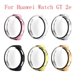 Screen Protector Case for Huawei Watch GT 2e (Full Coverage), Electroplated Bumper & Tempered Glass Film for Huawei Watch GT 2e