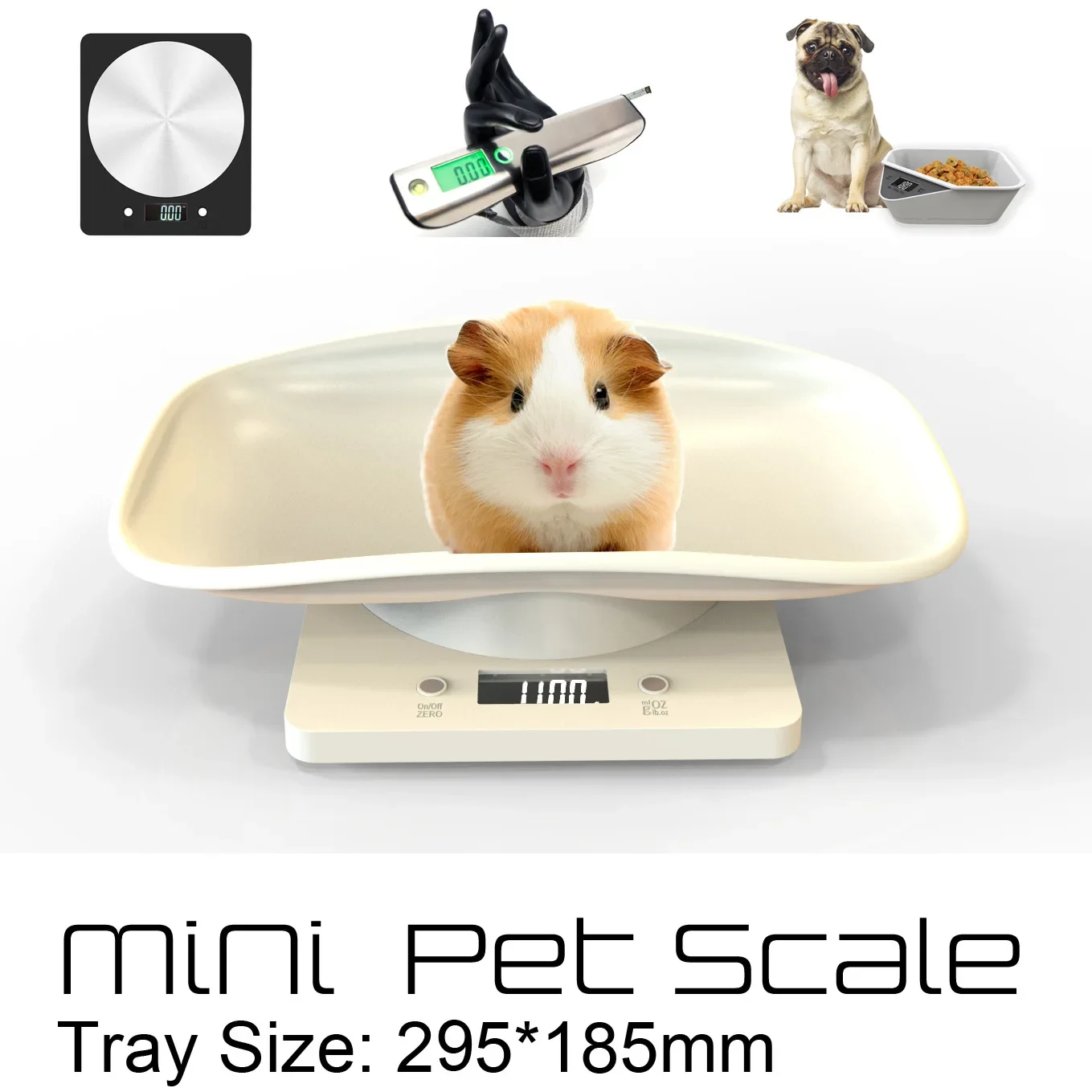 10KG Small Pet Scale Baking Kitchen Electronic Scale Tray Food Scale LCD Display Weighing Tools for Baby