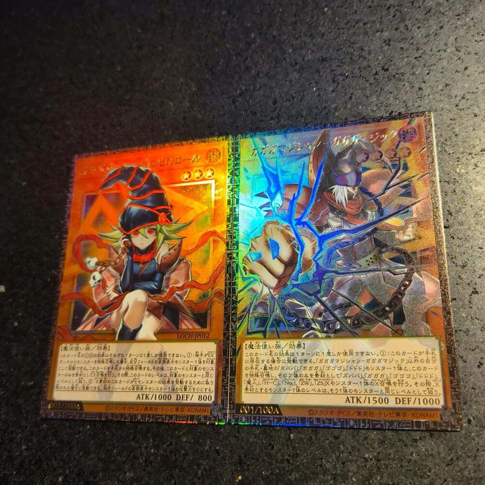 2Pcs/set 59X86Mm Diy Self Made Yu-Gi-Oh! Gagaga Girl Collection Card Color Flash Ygo Dark Magician Anime Cards Gift Toys