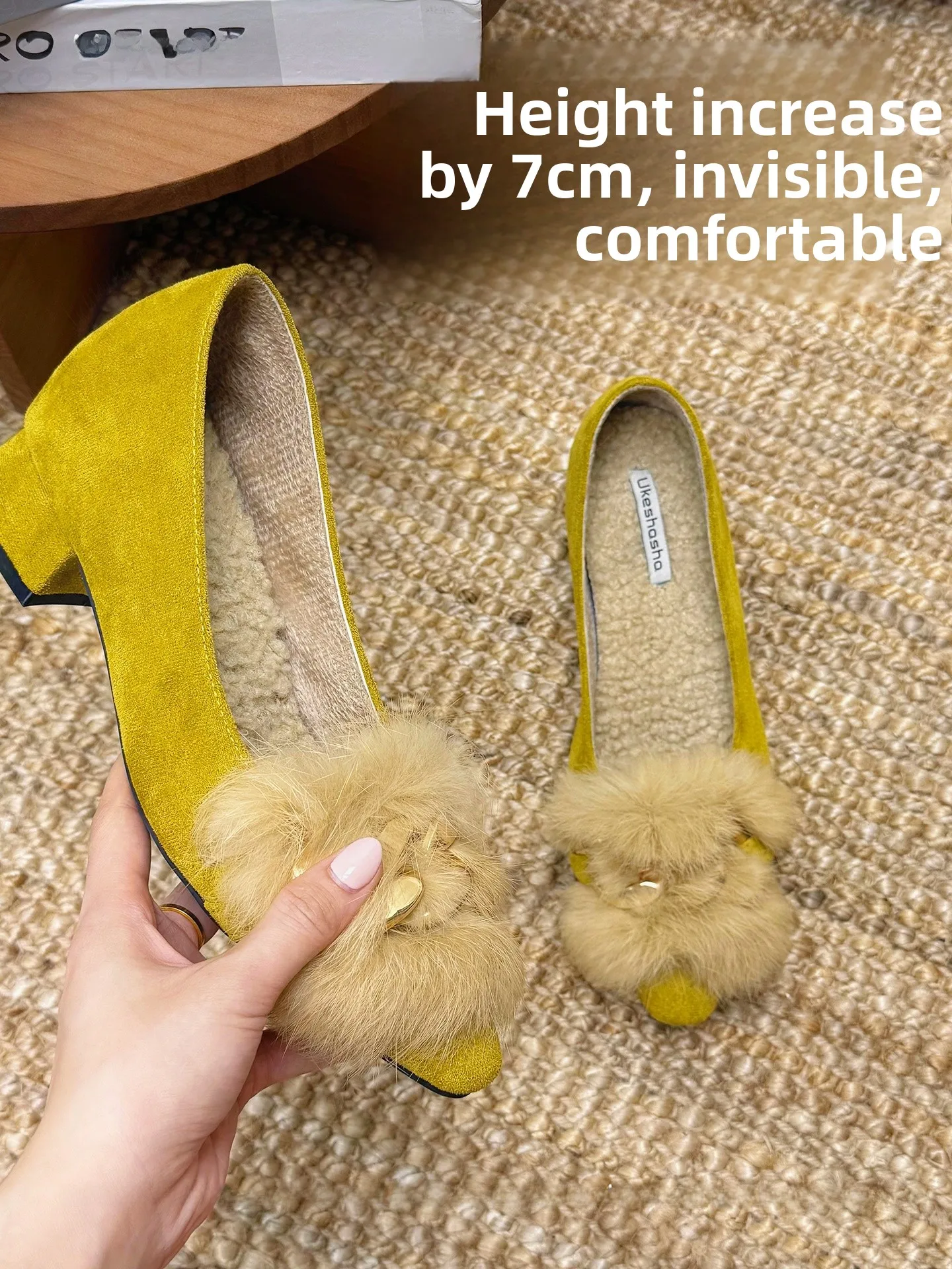 

Женские модные рта на меховой подкладке, Slip-On oes, внутреннее увеличение 7 см, Bean Bean oes, удобные, не утопленные, новый Sle