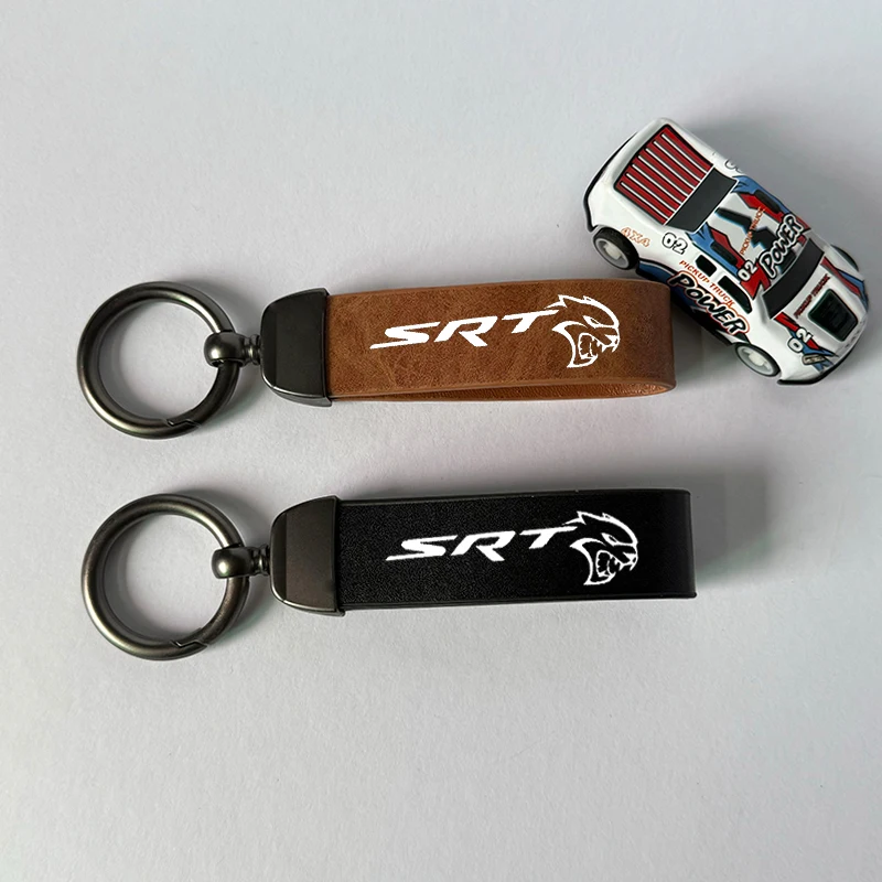 Car fashion vintage leather key chain key chain pendant For Dodge Demon Challenger SRT RC Charger NITRO RAM JOURNEY Accessories