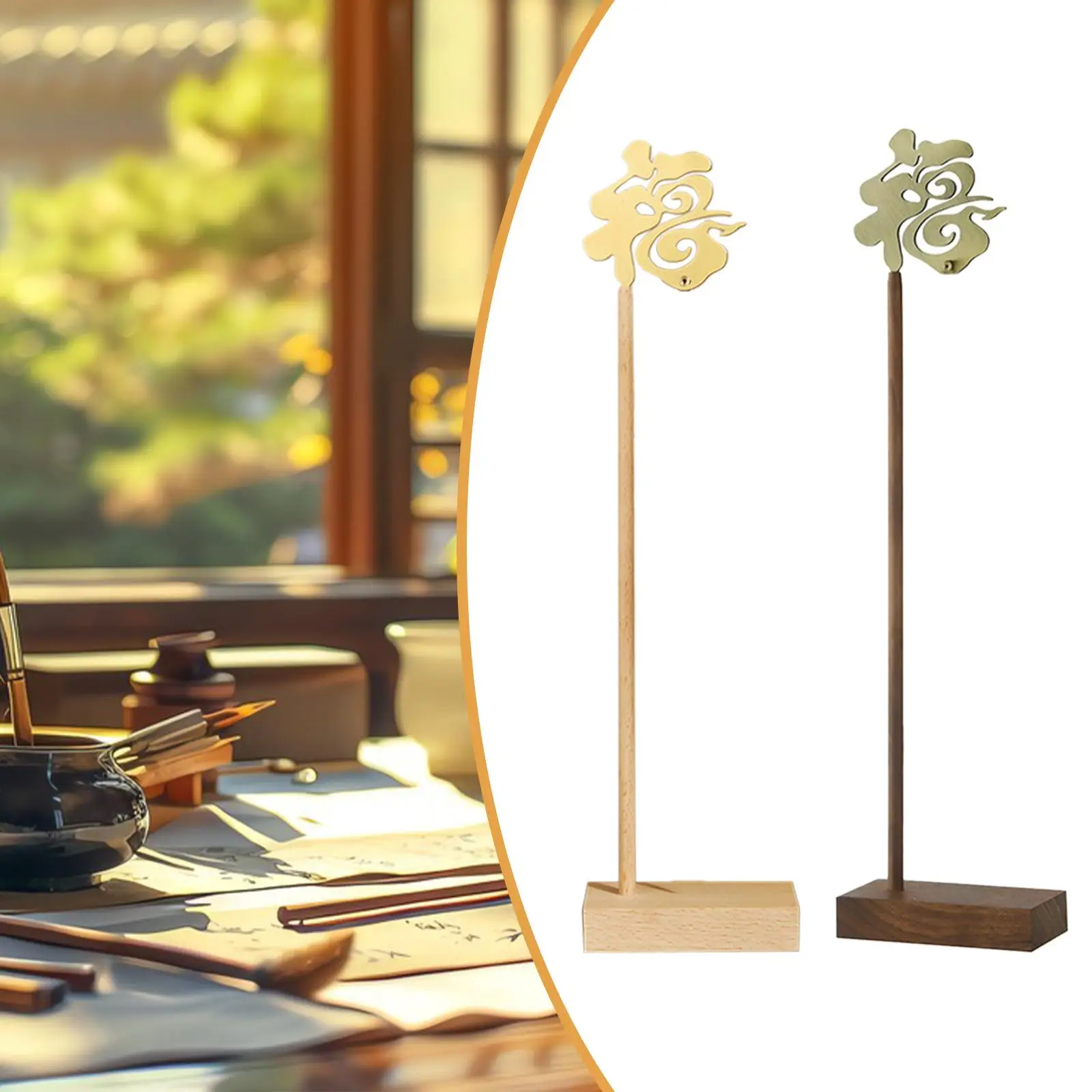 

Держатель для ручек для каллиграфии, настольный китайский персонаж Фу, вешалка для кистей для письма, стойка для чайной комнаты, кабинета, домашнего офиса, общежития