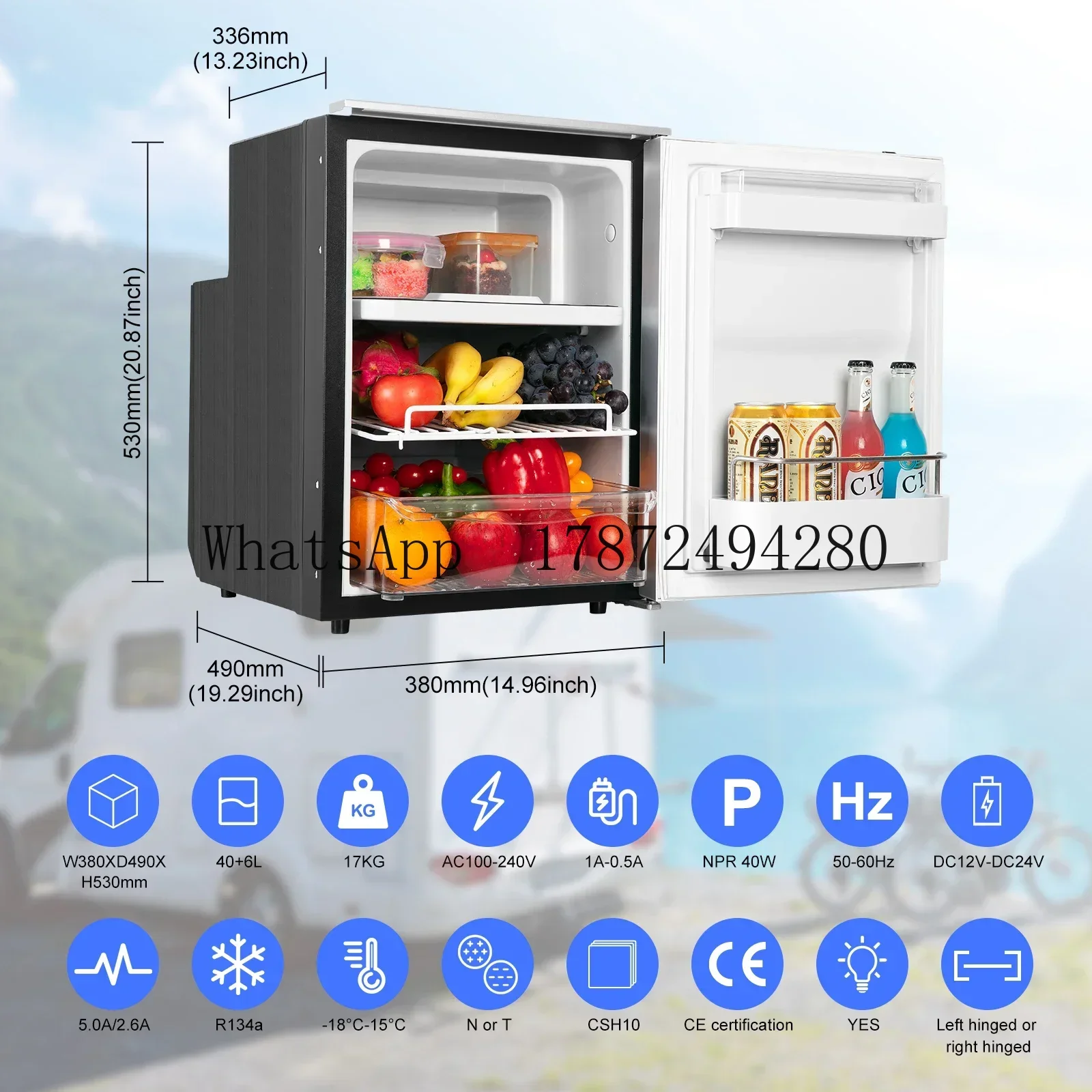 Professional  Supp  80l Yacht Refrigerator 12v/24v Protection Against Corrosion Cover Fridge