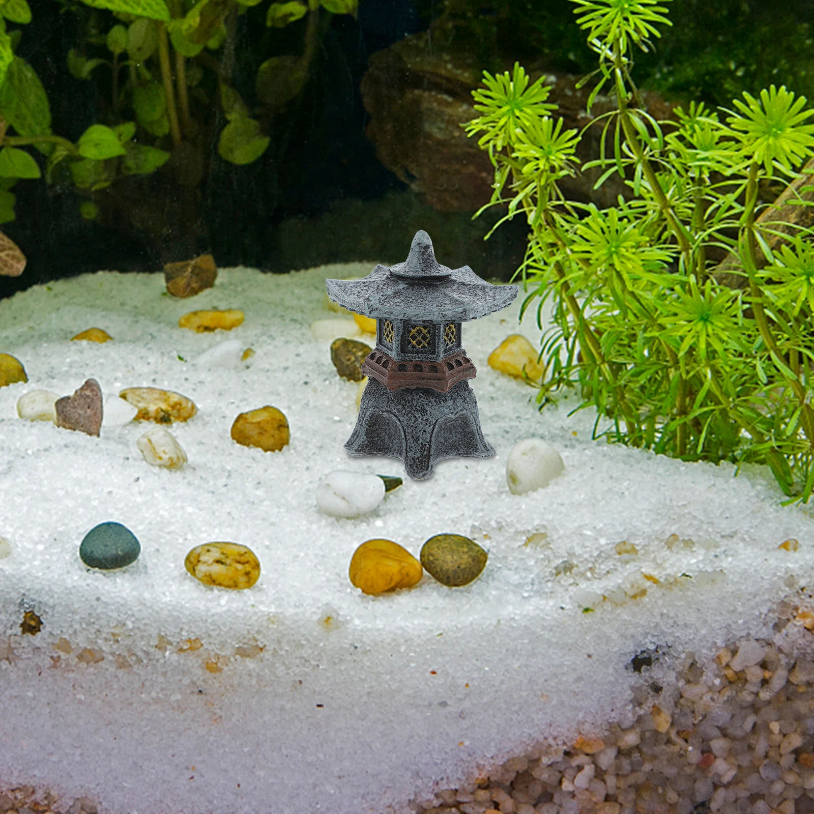 

Miniature Pavilion Statue Garden Decoration Aquarium Ornament Desktop Bonsai Micro Landscape Fish Tank Accessory Resin Sculpture