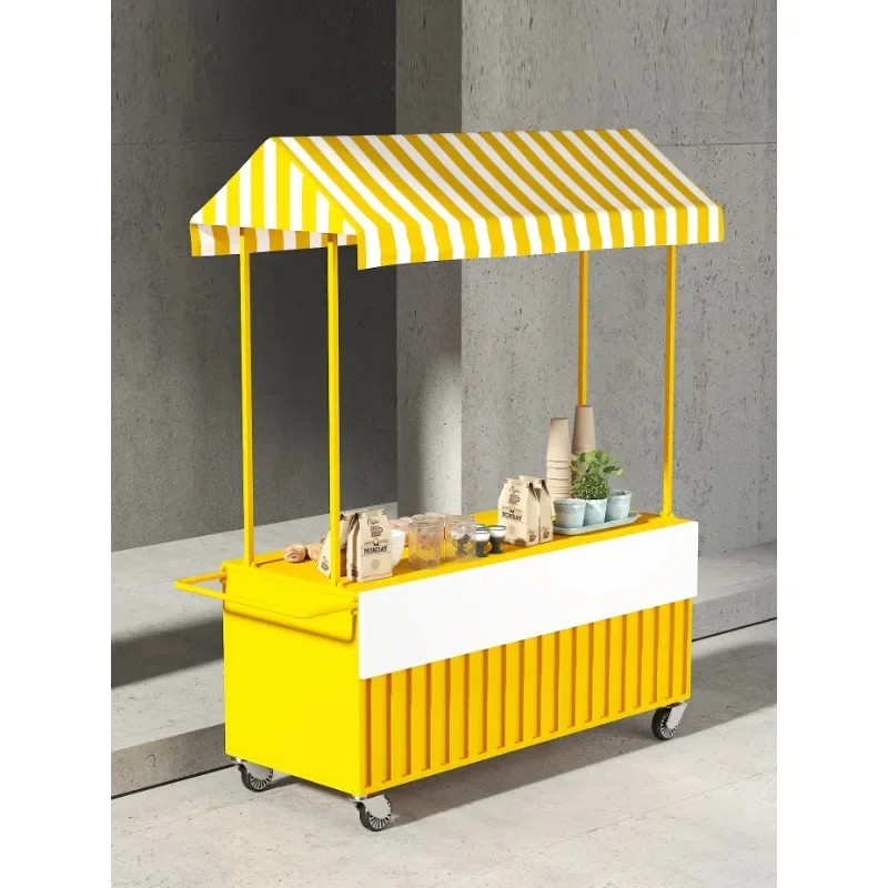 Market wrought iron flower car stall trolley night market promotion special car outdoor mobile snack stall car display rack