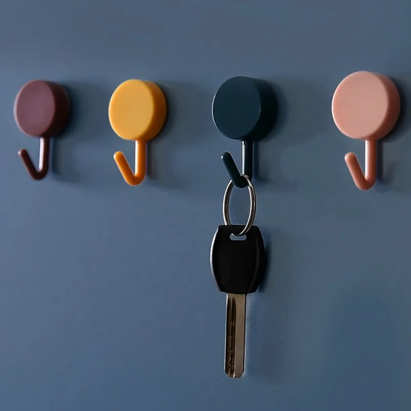 10PCS Self Adhesive Wall Hook Strong Without Drilling Coat Bag Bathroom Door Kitchen Towel Hanger Hooks Home Storage Accessories
