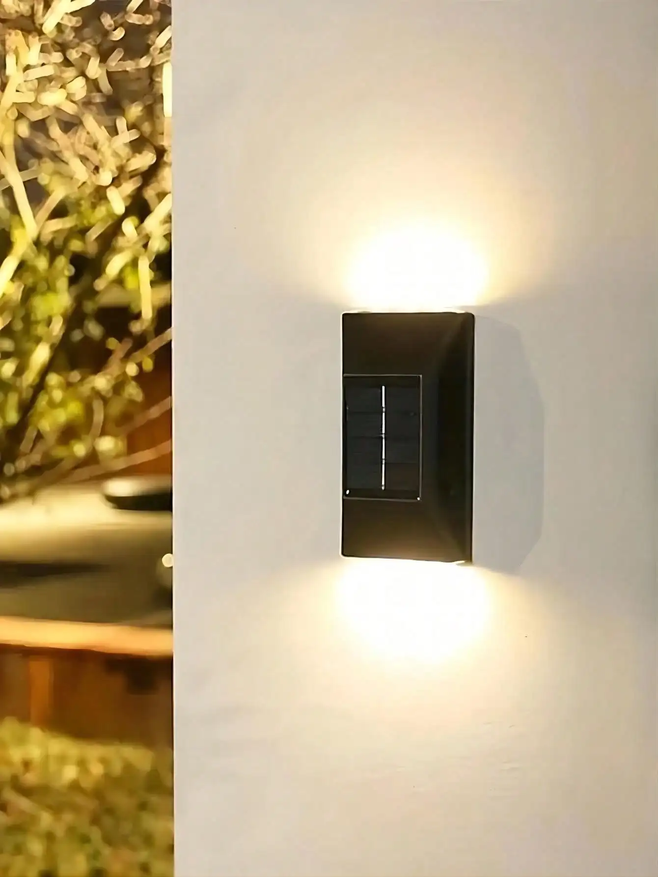 2pcs Solar Up-Down Wall Lights, Waterproof LED Step Lights for Garden Fence Patio