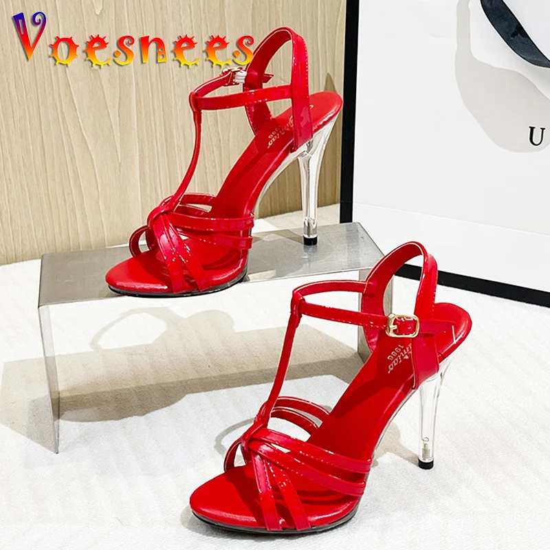 2022 New Elegant Dress Sandals Summer Office High Heels Model Catwalk Show 11CM Buckle Strap Pumps Fashion Wedding Woman Shoes