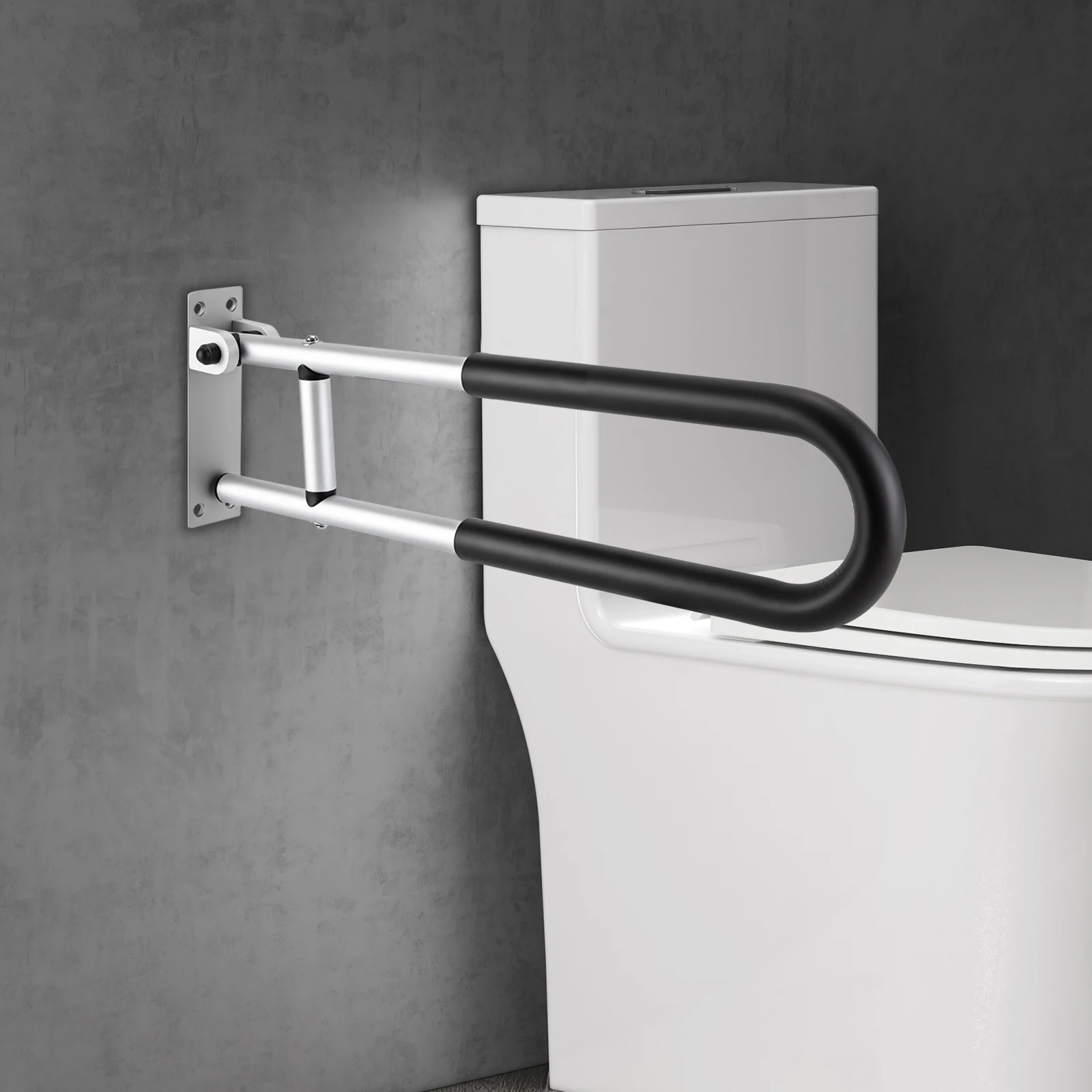 

Foldable Handrail for Toilet Anti-Fall / Anti-Slip Bathroom Handrail Flip-Up Safety Handrail Screw-In Safety Grab Bar Handle