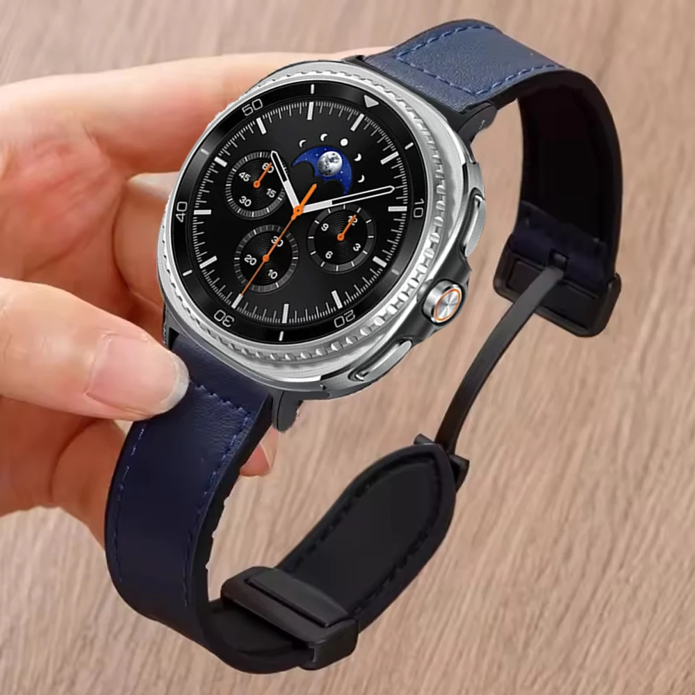 Skórzana silikonowa bransoletka do zegarka Samsung Galaxy Ultra (2025) Magnetyczny pasek do zegarka Galaxy 8/8 Classic 40/44/46mm