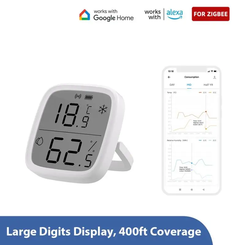 

SONOFF SNZB-02D Zigbee Датчик температуры и влажности Умный дом Удаленный монитор в реальном времени через Ewelink Alexa Google Home Assistant