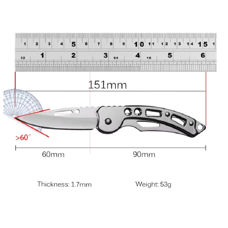 Stainless Steel EDC Folding Knife Outdoor Camping Survival Tactical Hunting Self-defense Knives Keychain Fruit Pocket Knife