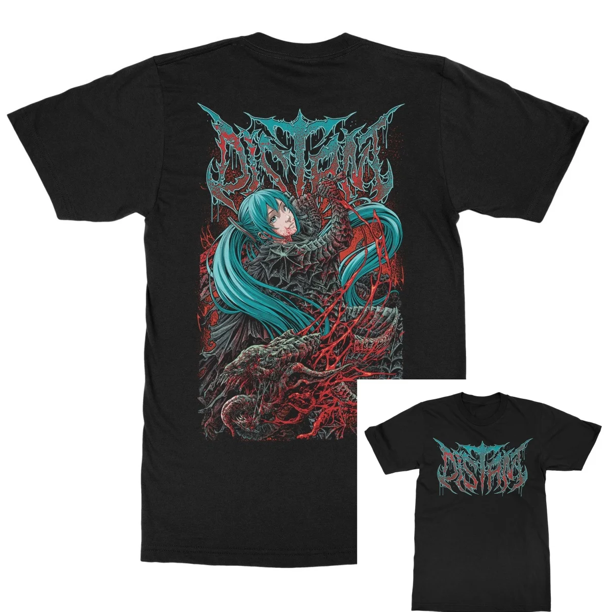 Camiseta Distant Berserk Miku Band, camiseta gráfica 100% de algodón, ropa de calle de verano para hombres y mujeres