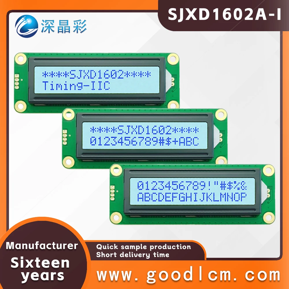 

1602A-1 lcd display module16x02 AIP31068L controller STN grey positive LCD module Multiple modes and colors 5V power supply