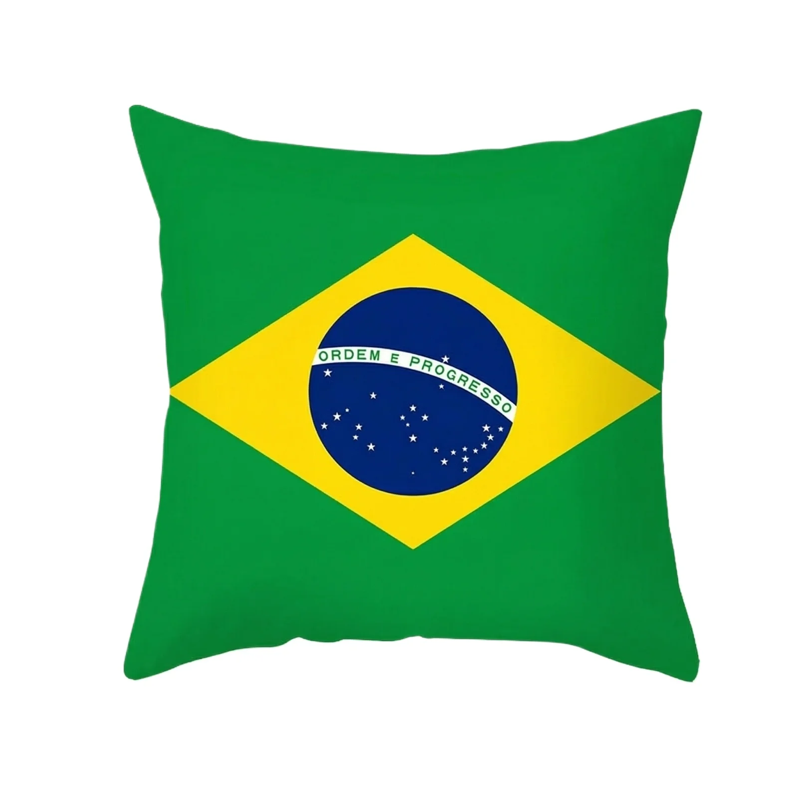 45*45cm Single-sided National Flag Print Pillowcase, Soccer Ball-themed Pillow Cover Portugal Brazil Argentina Flags Pillow Case