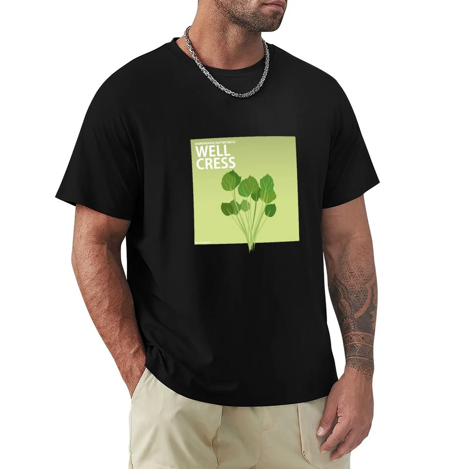 

Literal Danish Well Cress. The Danish name for Watercress T-Shirt luxury designer luxury clothing labubu Men's cotton t-shirt