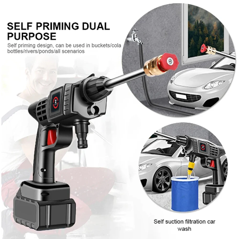 Household wireless high-pressure car washing machine special high-pressure water gun for efficient and convenient car washing