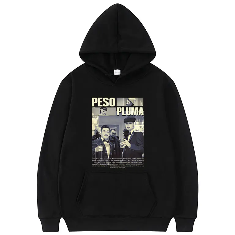 

Singer Peso Pluma Print Hoodie Men Women Hip Hop Vintage Oversized Hooded Sweatshirt Men's Fashion Casual Long Sleeve Hoodies